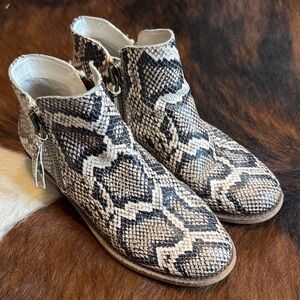 Gianni Bini Snakeskin Ankle Booties
